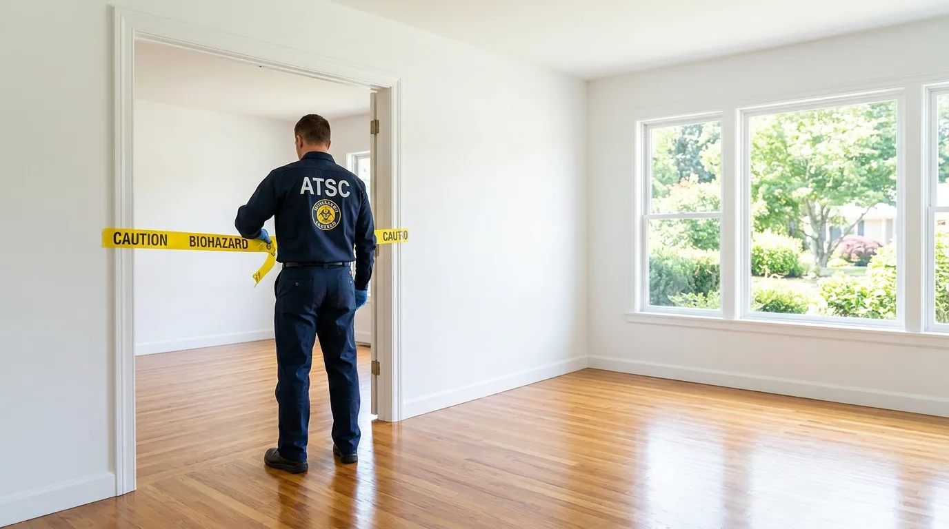 Certified biohazard cleanup crew performing Decomposition Cleanup in Freetown